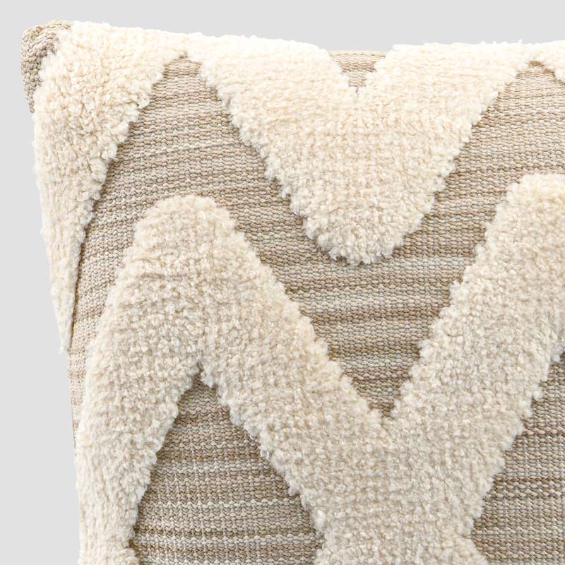 Coussin tufté losanges 'Nepthys' beige