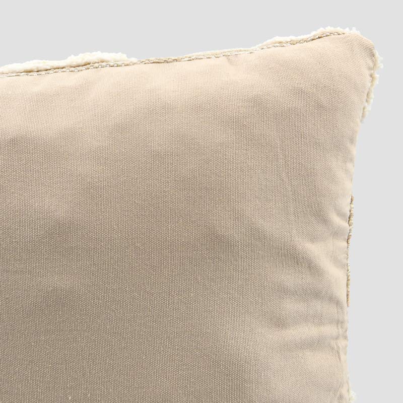 Coussin tufté zigzag 'Mahalia' beige