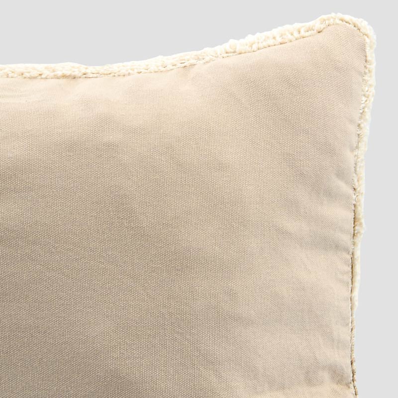 Coussin tufté losange 'Loula' beige et taupe