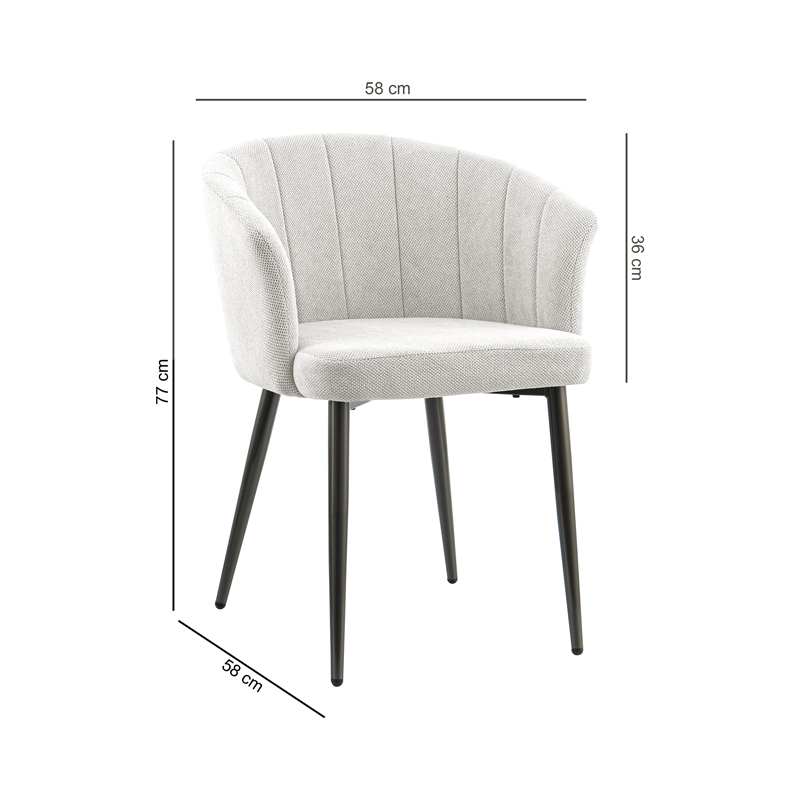 Fauteuil de table 'Juliette' blanc