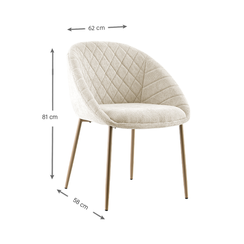 Fauteuil de table 'Margot' crème