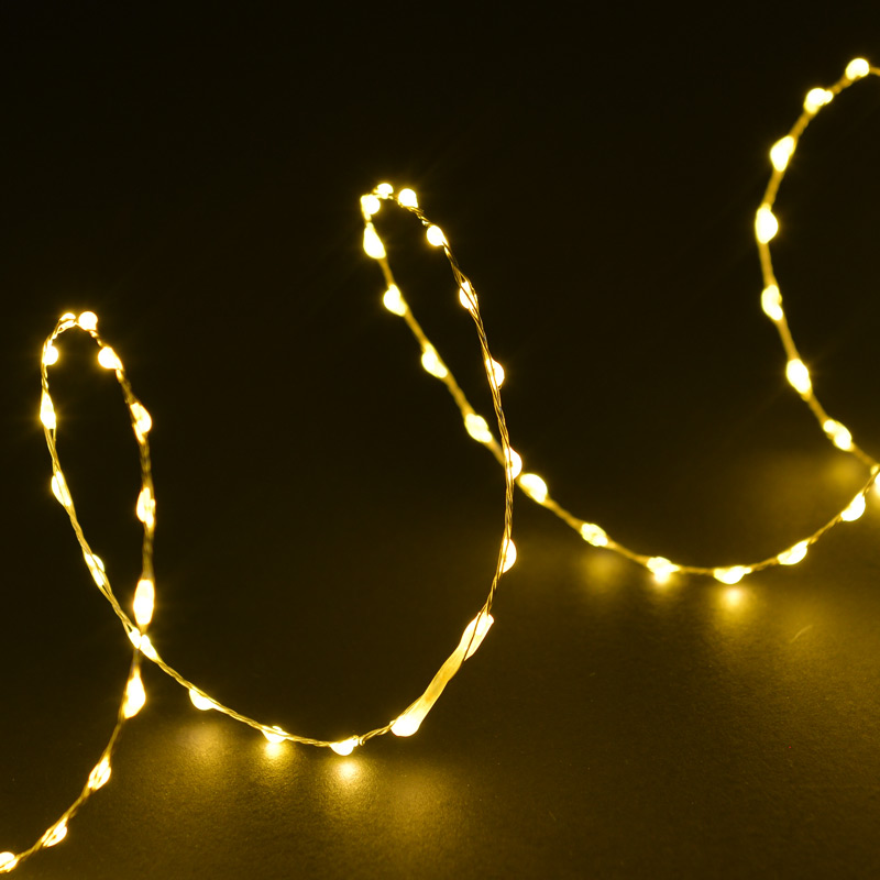 Guirlande 300 micro LED blanc flamme