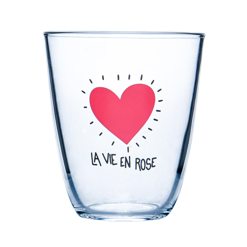 Verre 'La vie en rose'  rose