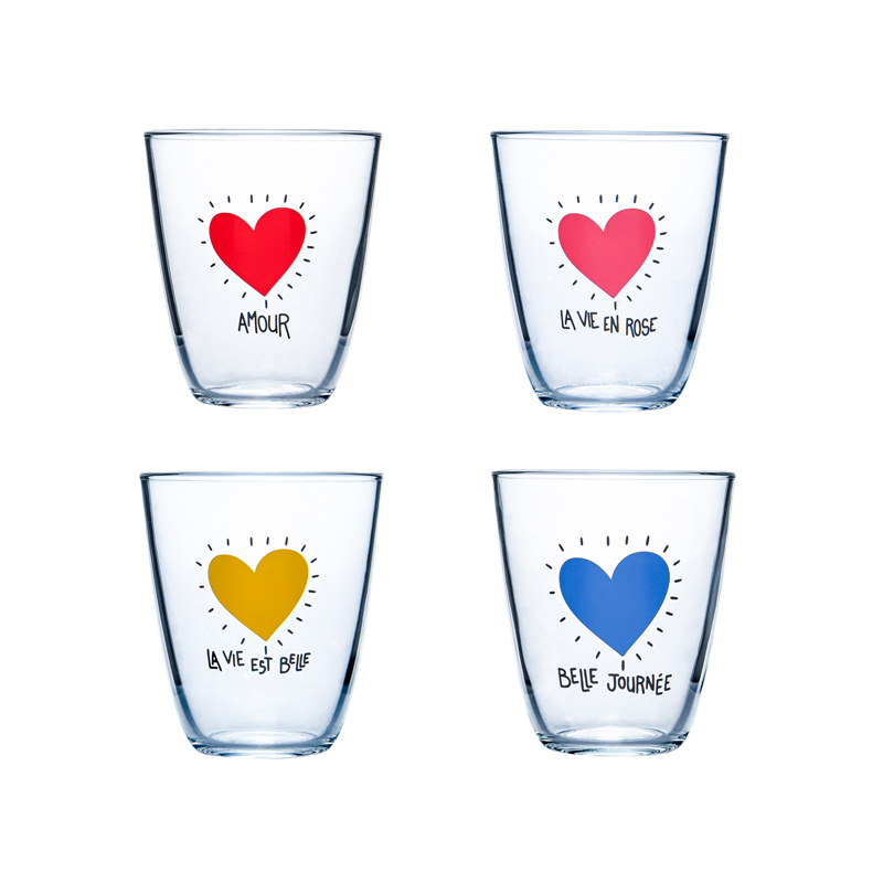 Verre 'Amour' rouge