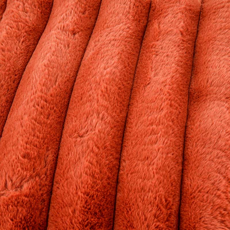 Plaid imitation fourrure 'Stripes' terra