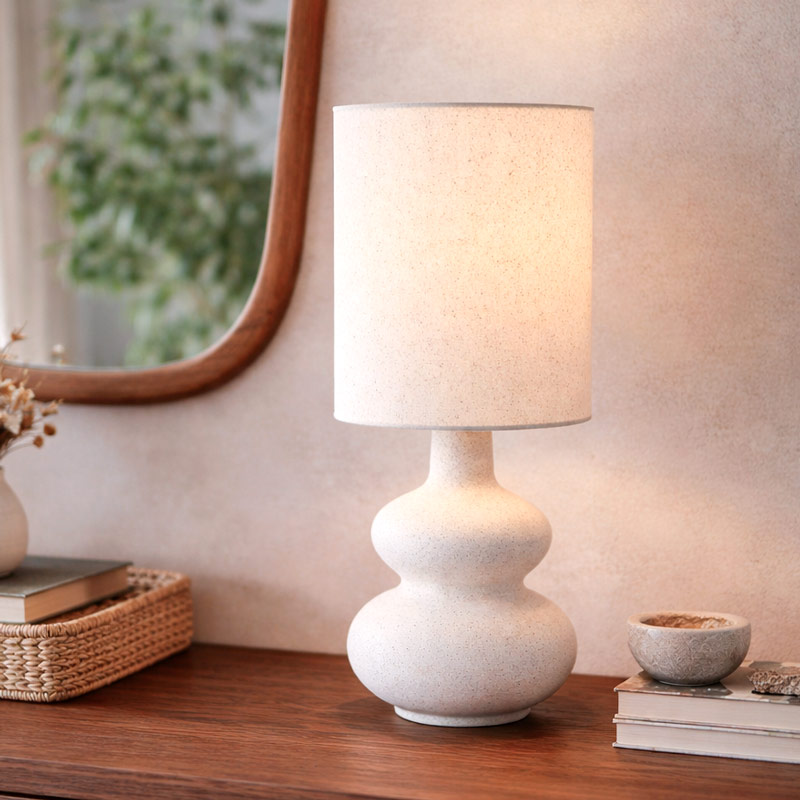 Lampe de table avec abat-jour blanc