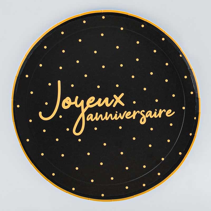 Lot de 8 assiettes joyeux anniversaire