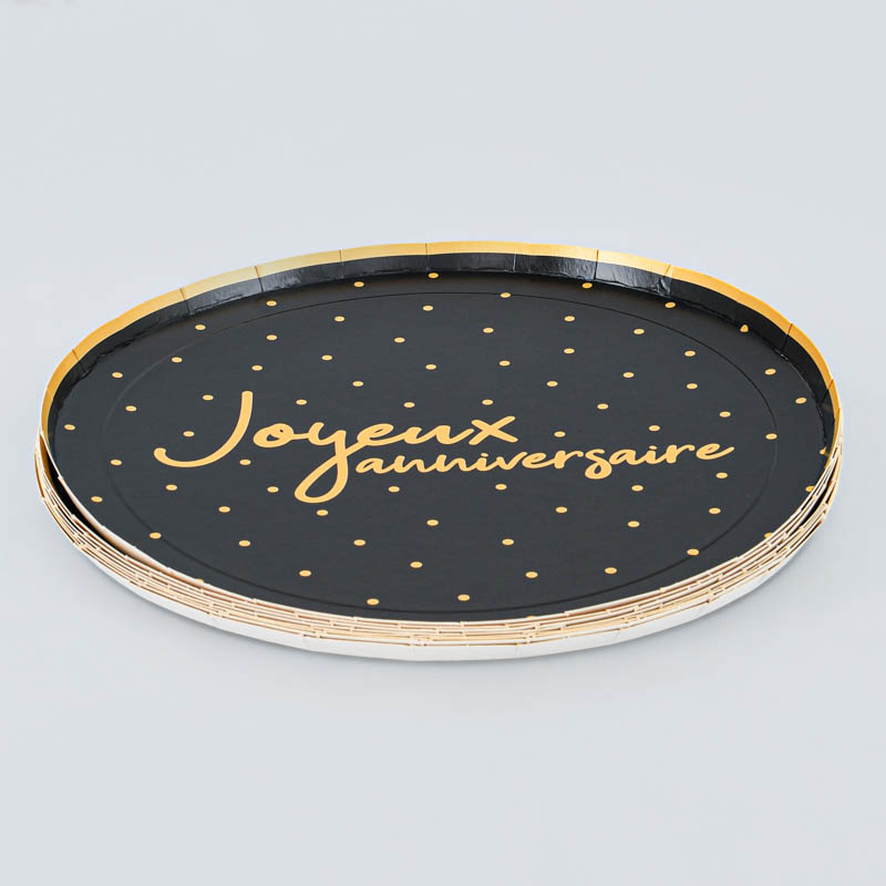 Lot de 8 assiettes joyeux anniversaire