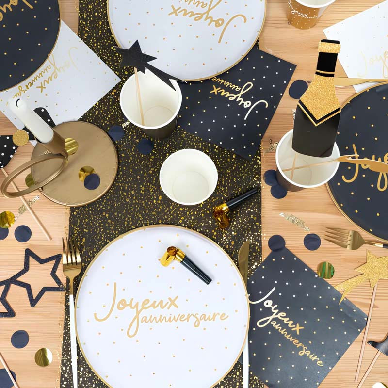 Lot de 8 assiettes joyeux anniversaire