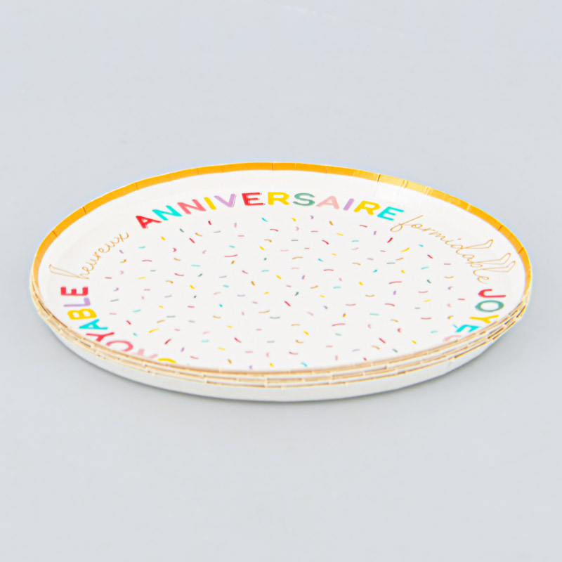 6 assiettes en carton confettis