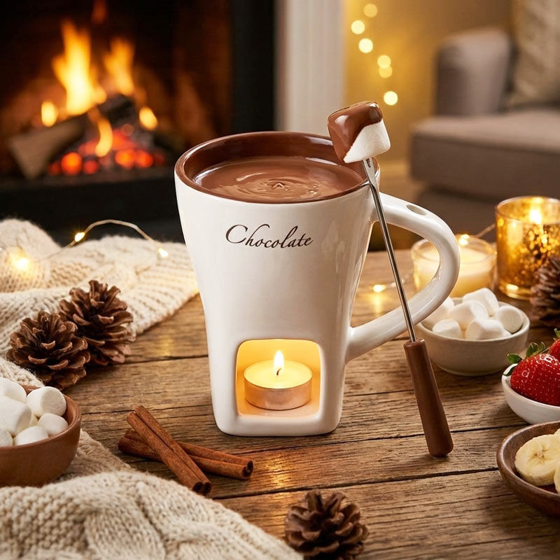 Set fondue chocolat à la bougie 