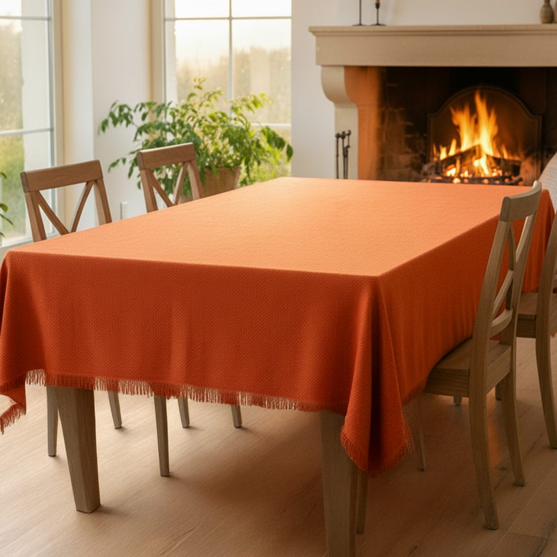 Nappe à franges 'Hector ' terra