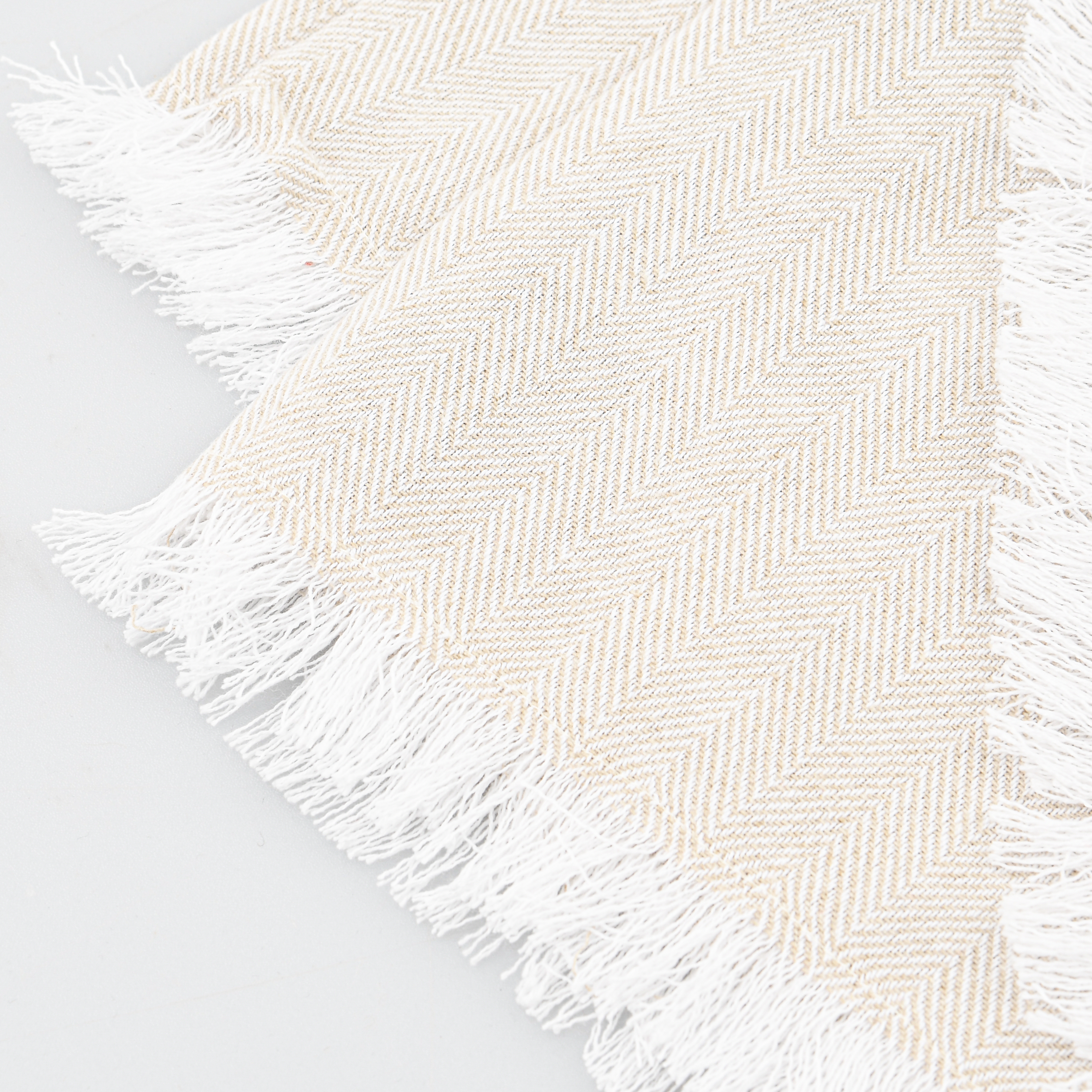 Nappe à franges 'Hector ' couleur écru 