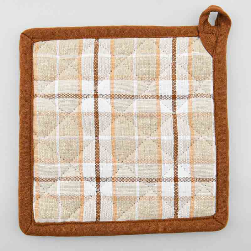 Manique à carreaux 'Lucien' marron et beige