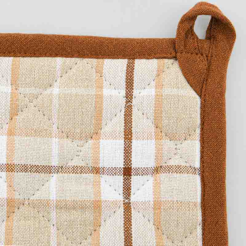 Manique à carreaux 'Lucien' marron et beige