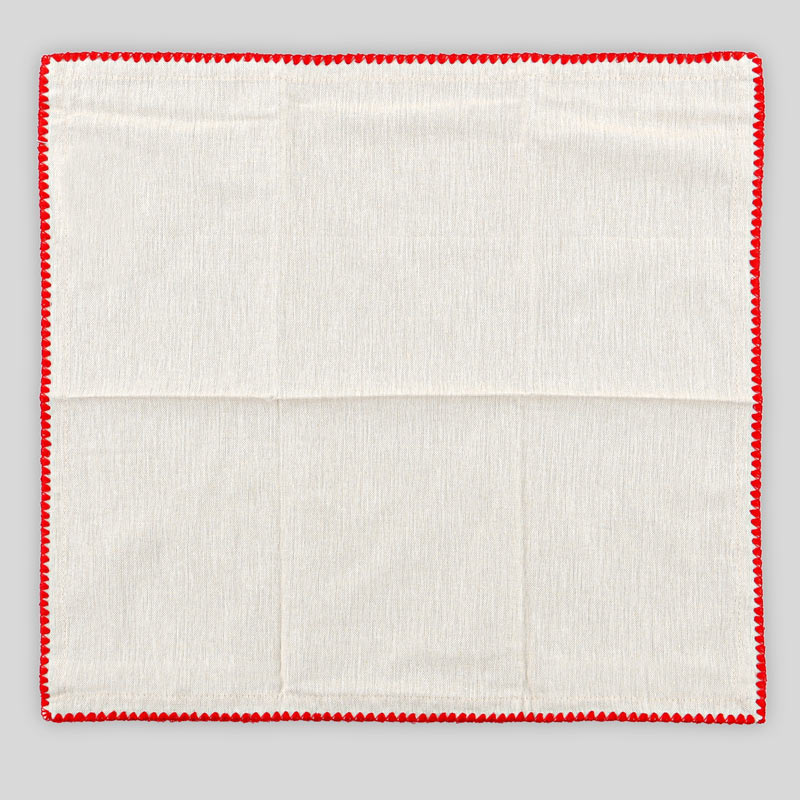 Serviette de table Noël 'Joy' beige et rouge
