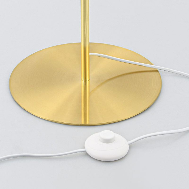 Lampadaire 'Albane' blanc et doré en métal 