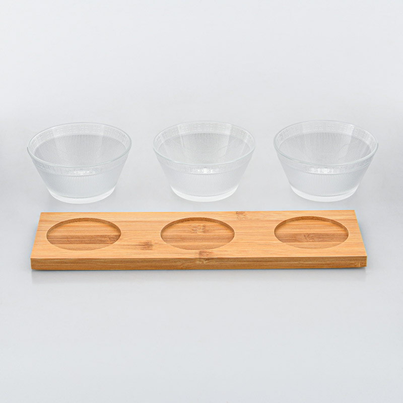 Coffret apéritif 3 coupelles en verre 