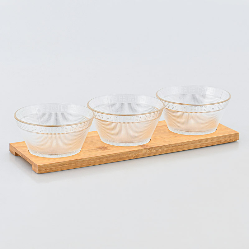 Coffret apéritif 3 coupelles en verre 