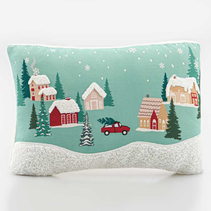 Coussin de Noël 'Winterdays' vert