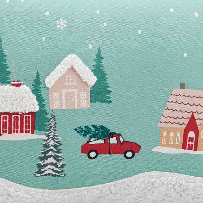 Coussin de Noël 'Winterdays' vert