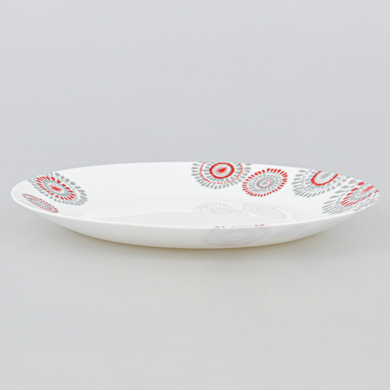 Assiette plate 'Comedia' blanche et rouge 