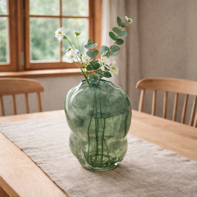 Vase en verre 'Orbelia' vert 