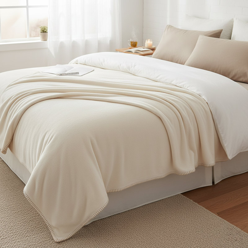 Couverture polaire 'Maia' écru