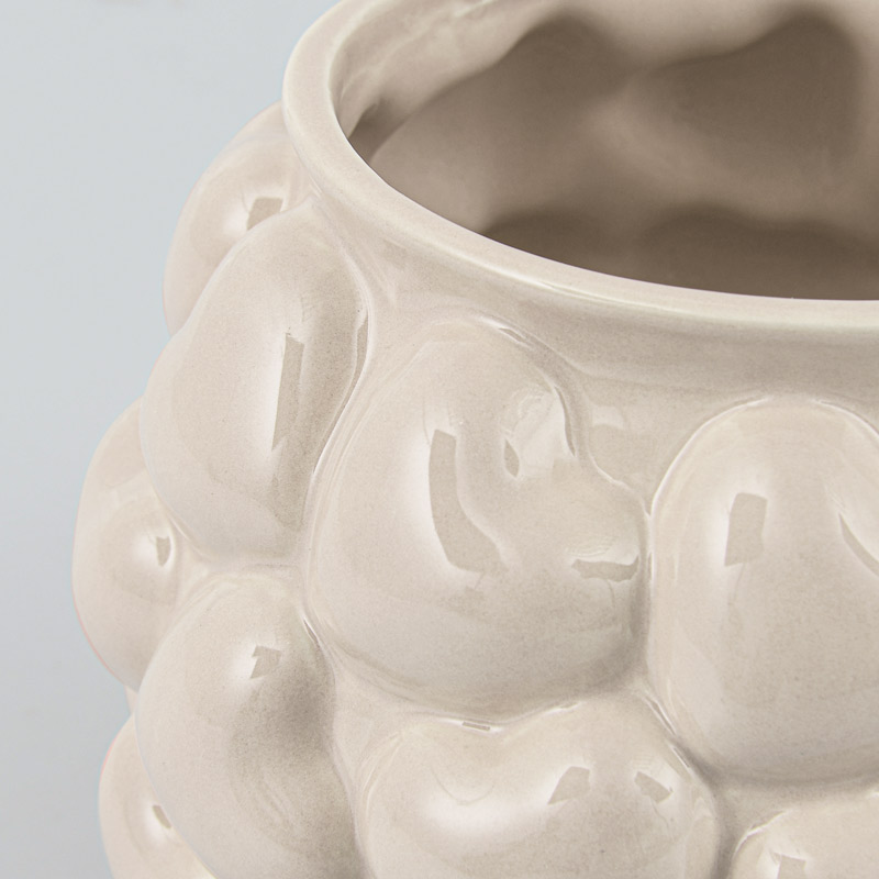 Vase boule 'Petits coeurs' blanc