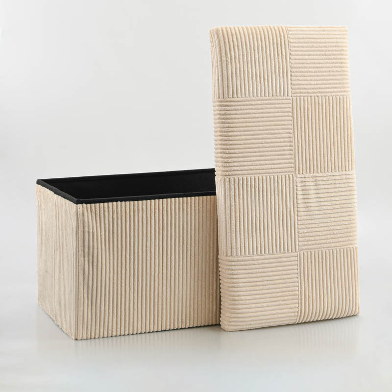 Coffre de rangement 'Veloria' pliable beige