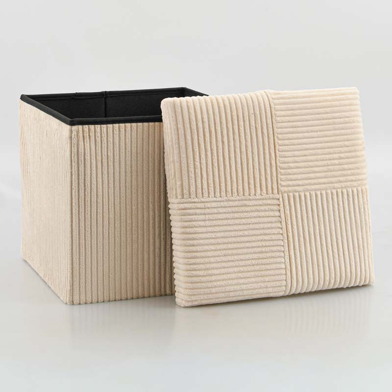 Coffre de rangement 'Veloria' pliable beige