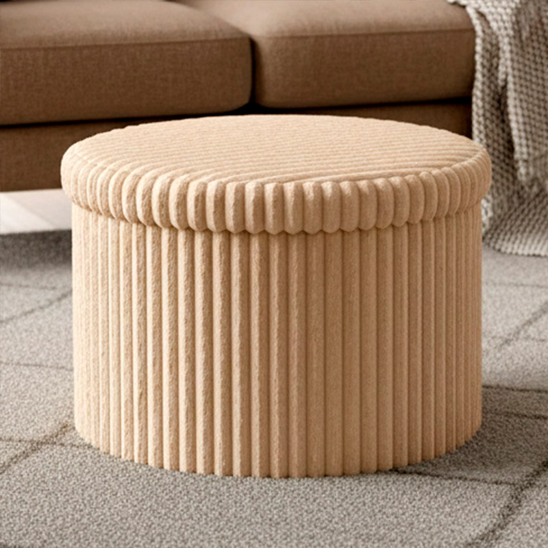 Coffre de rangement 'Stripes' beige