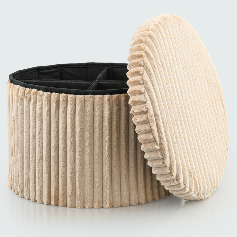 Coffre de rangement 'Stripes' beige