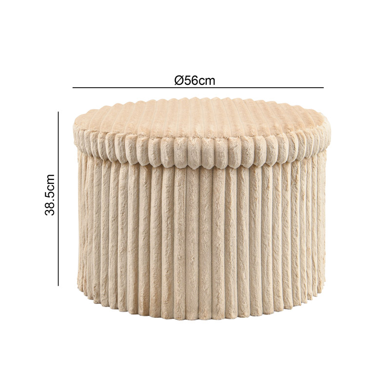 Coffre de rangement 'Stripes' beige