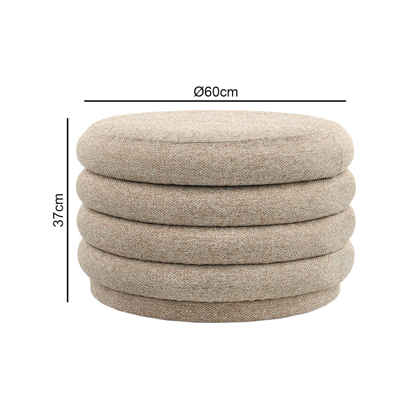 Pouf coffre 'Cosily' rond beige 