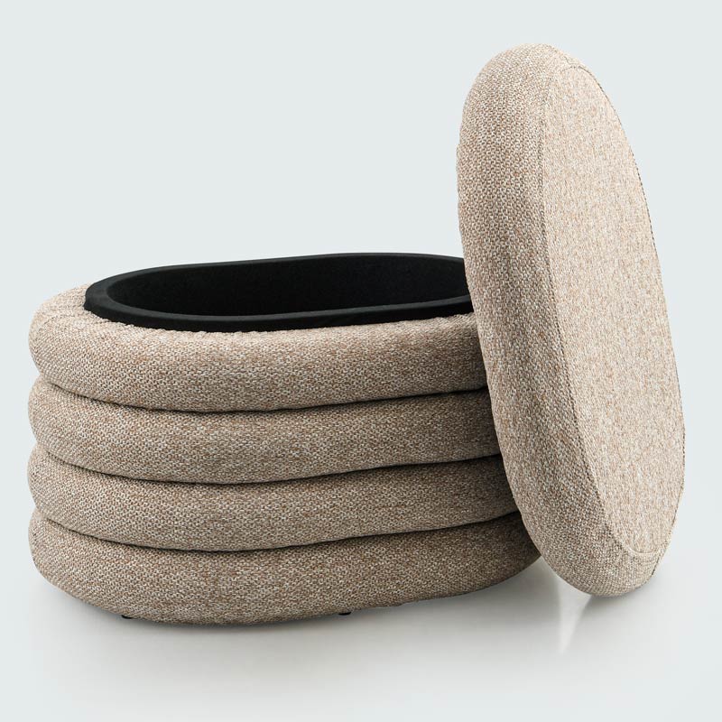 Pouf coffre 'Cosily' oval beige 