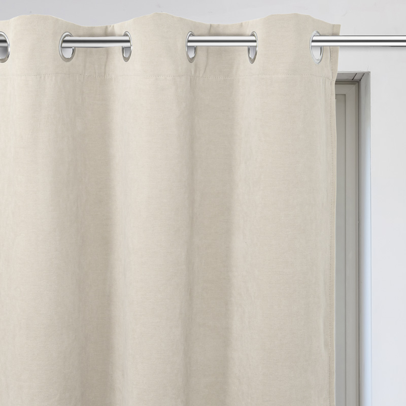 Rideau occultant velours 'Canopee' écru