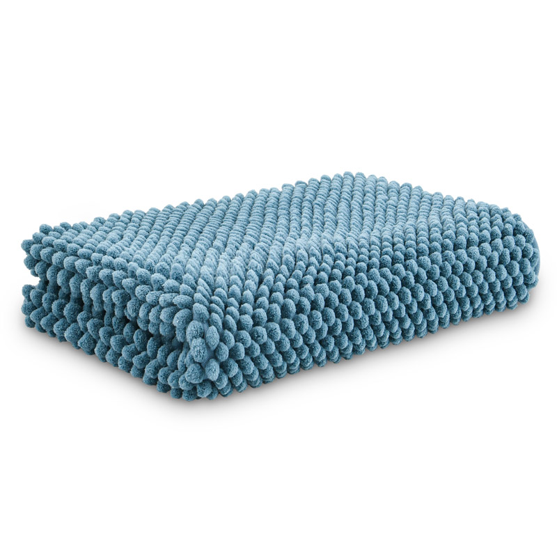 Tapis salle de bain chenille 'Niluxe' bleu