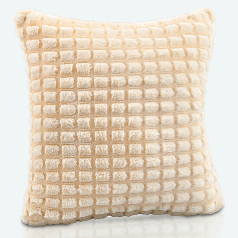 Coussin imitation fourrure 'Neva' beige