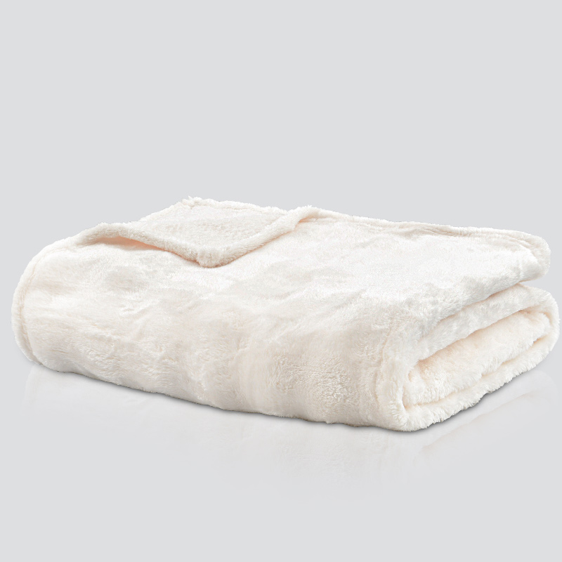 Plaid imitation fourrure 'Pallas' beige