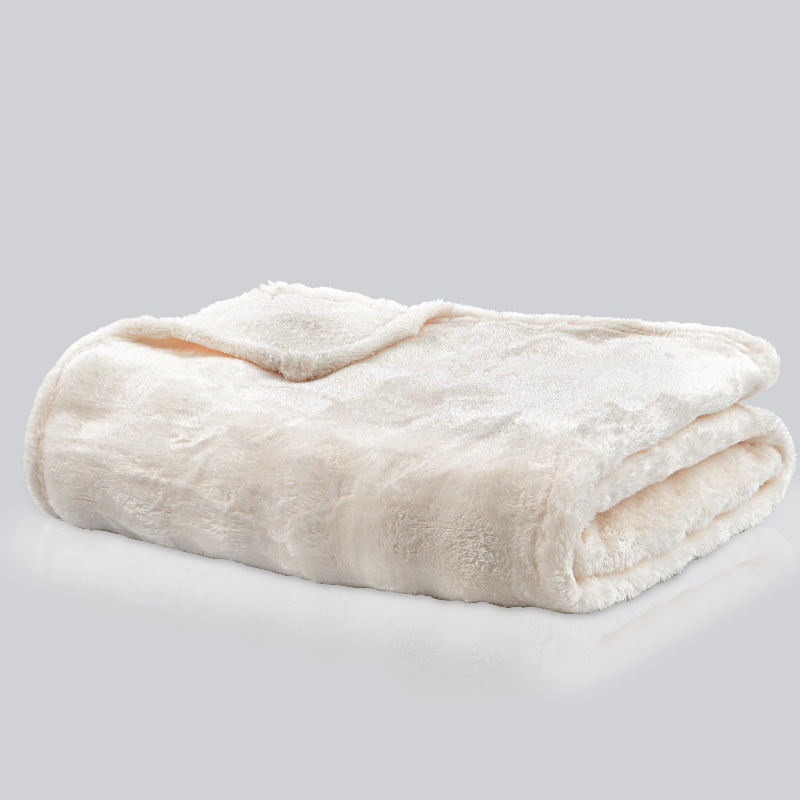 Plaid 'Pallas' imitation fourrure écru