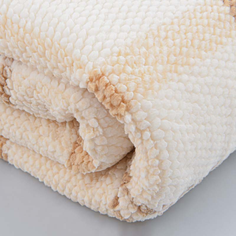 Plaid sherpa jacquard 'Artika' beige blanc 