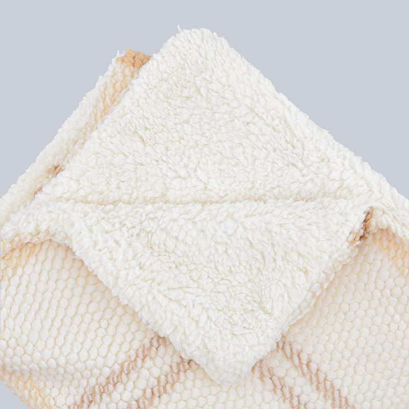 Plaid sherpa jacquard 'Artika' beige blanc 