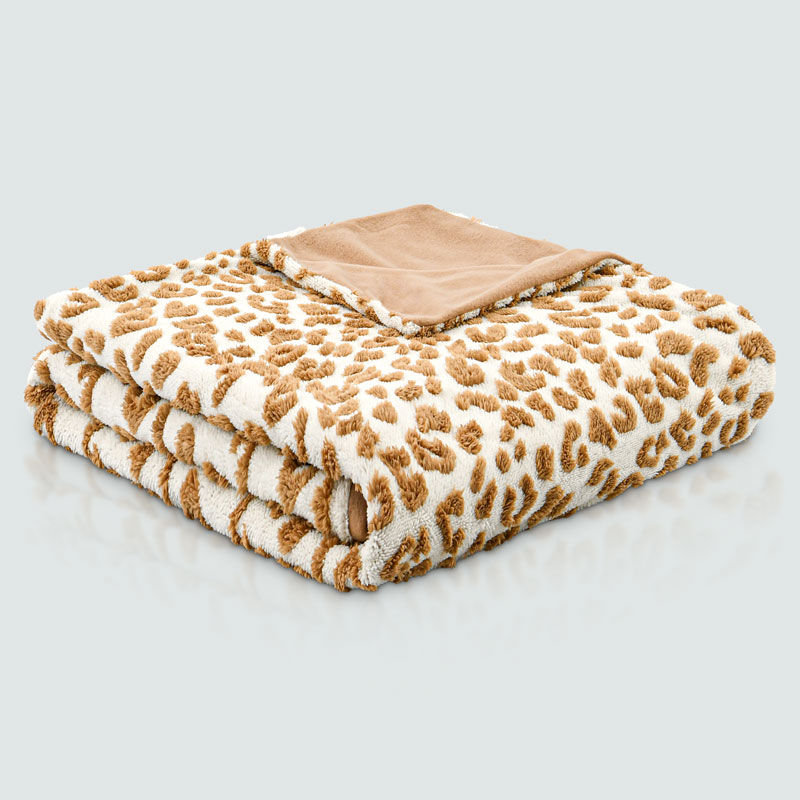 Plaid sherpa imprimé léopard 'Léocadie' 