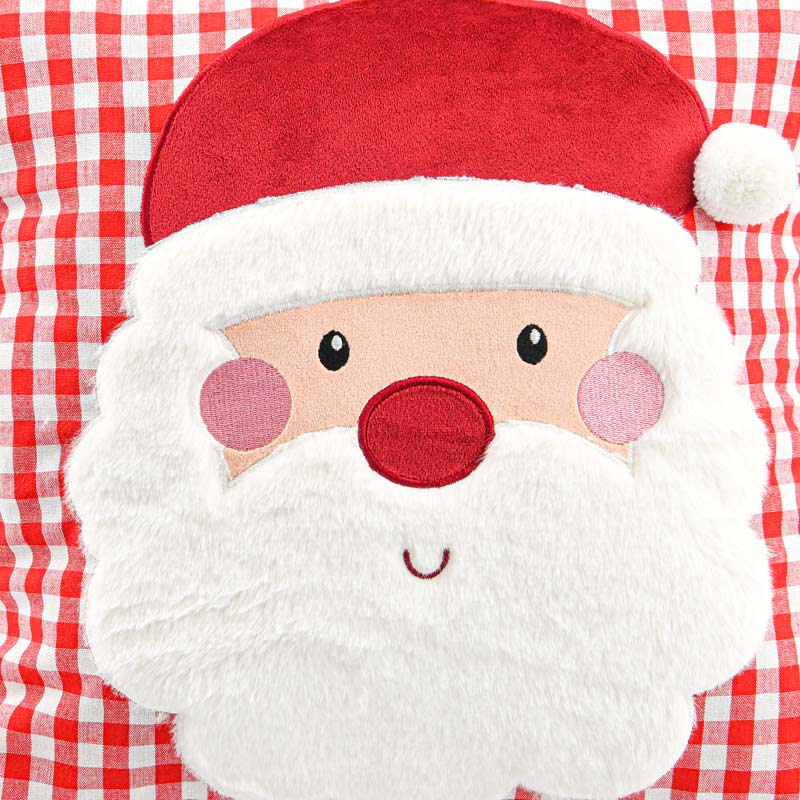 Coussin de Noël 'Jolly' imprimé vichy rouge 