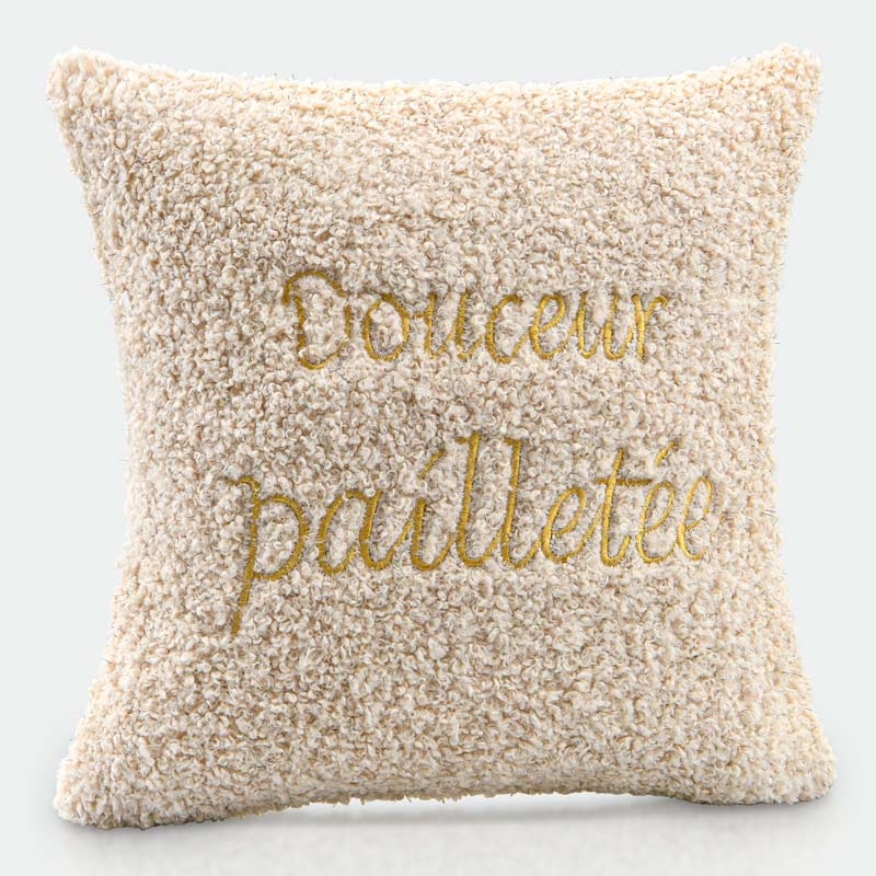 Coussin bouclettes 'Douceur pailletée'
