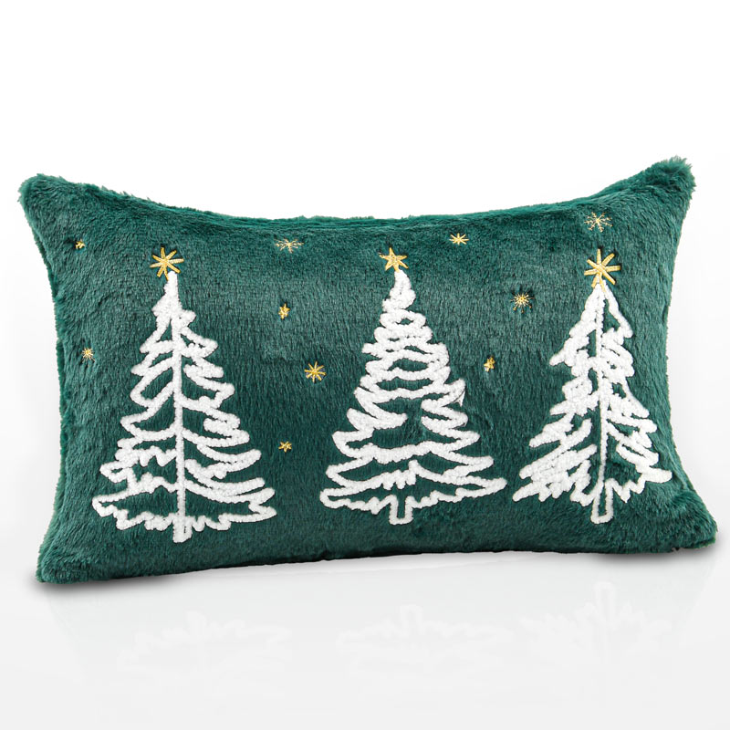 Coussin de Noël brodé  'Silent Night' vert