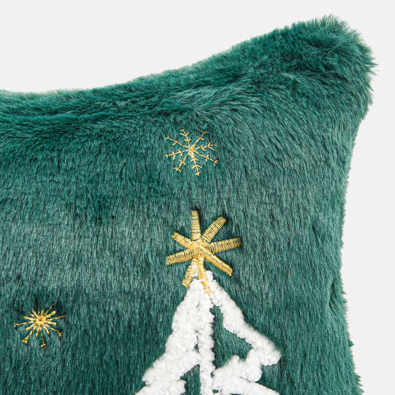 Coussin de Noël brodé  'Silent Night' vert