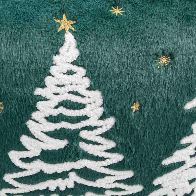 Coussin de Noël brodé  'Silent Night' vert