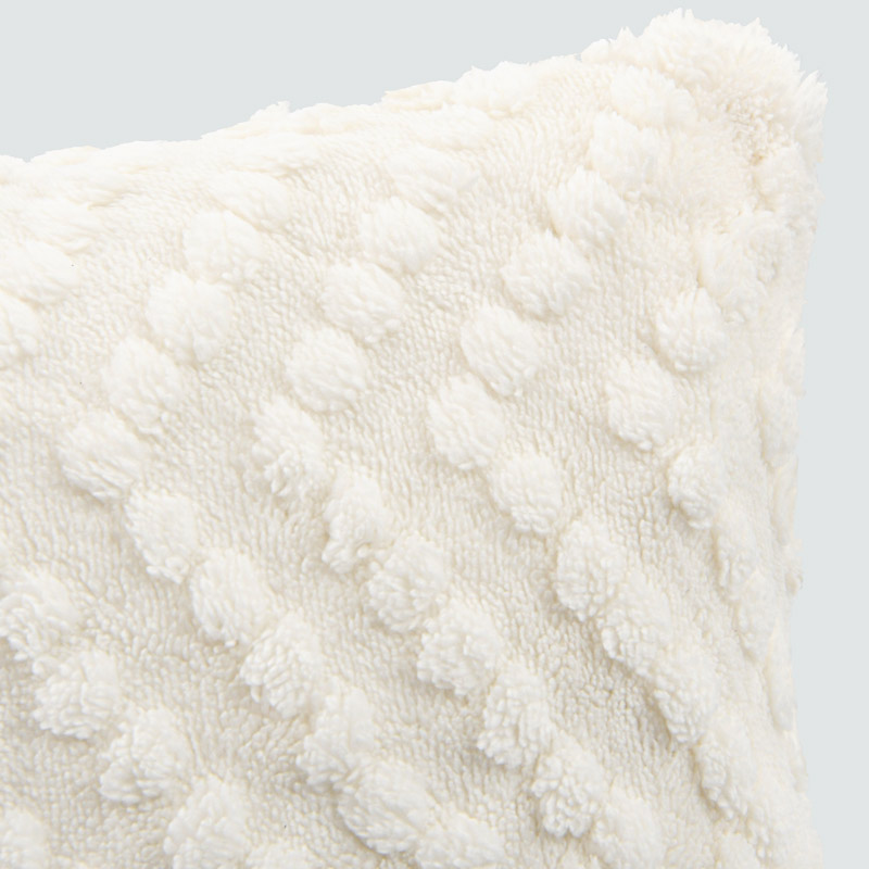 Coussin sherpa 'Morphée' écru
